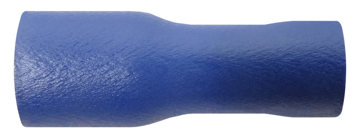Blue 4.8mm fully insulated female spade terminals for 1.5–2.5mm² cable