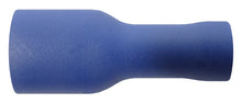 Blue 6.3mm fully insulated female spade terminals for 1.5–2.5mm² cable