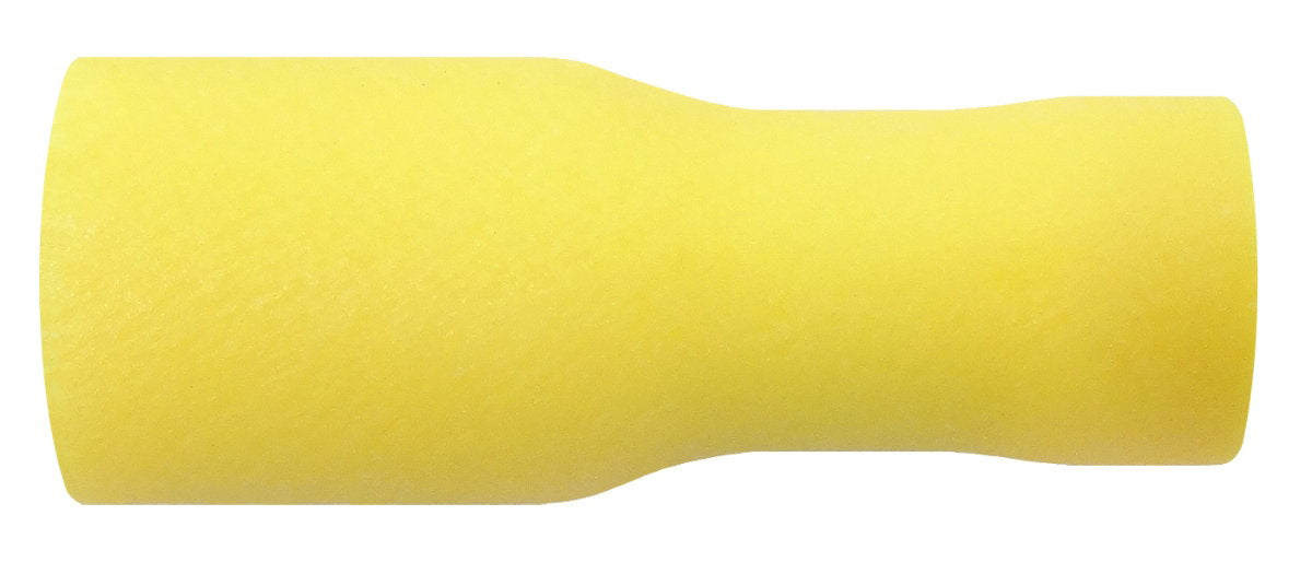 Yellow 6.3mm fully insulated female spade terminals for 4.0–6.0mm² cable