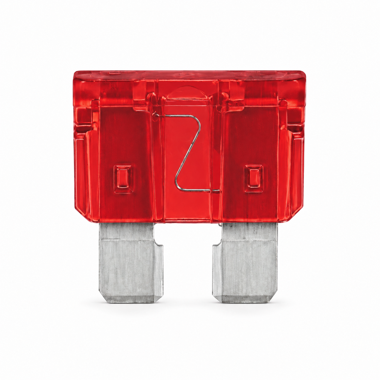 Red standard automotive blade fuse for 12V and 24V inline fuse holders